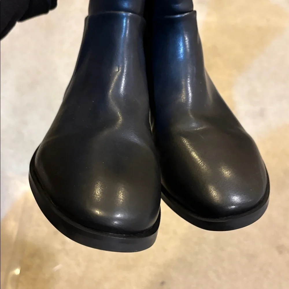 AEROSOLES Black Faux Leather Tall Boots-Size 8